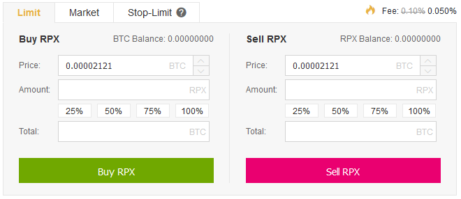 Bij Binance RPX kopen of verkopen