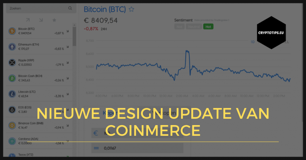 Nieuwe design update Coinmerce