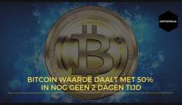 Bitcoin waarde daalt met 50% in nog geen twee dagen tijd