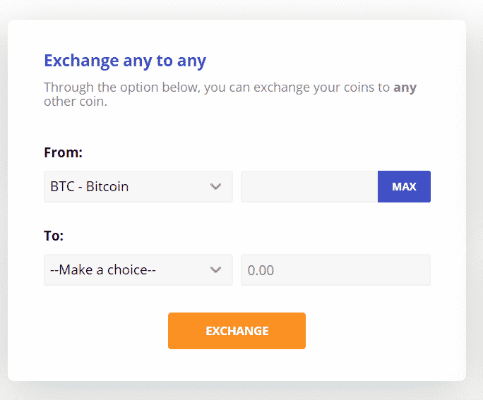 Exchange any coin