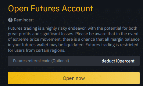 How to apply the Binance Futures referral code