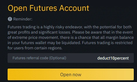 Cómo aplicar el código Binance Futures