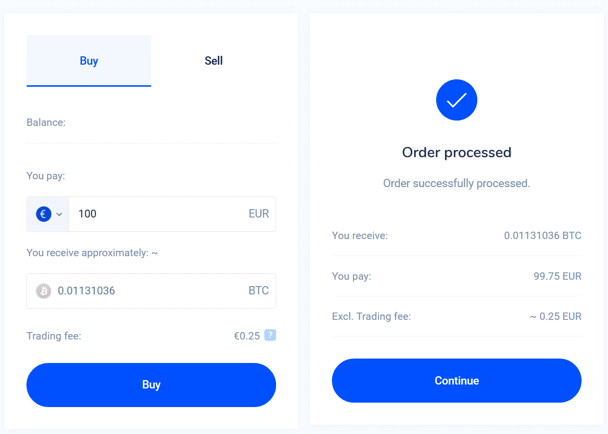 Place a buy order with Bitvavo