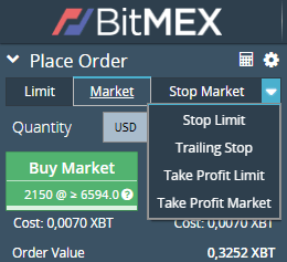 BitMEX place an order