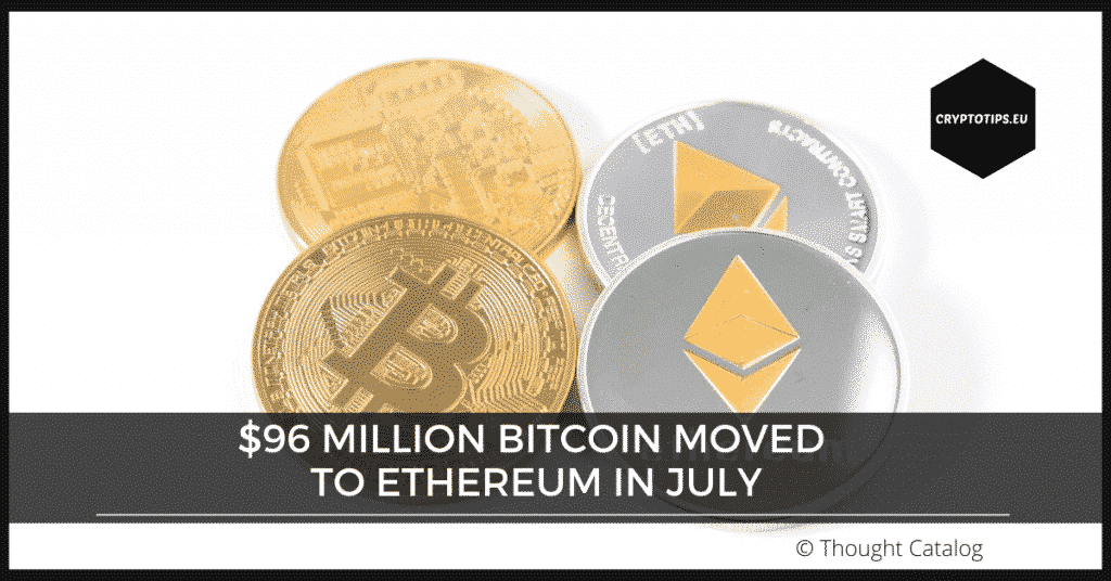 $96 million Bitcoin moved to Ethereum in July