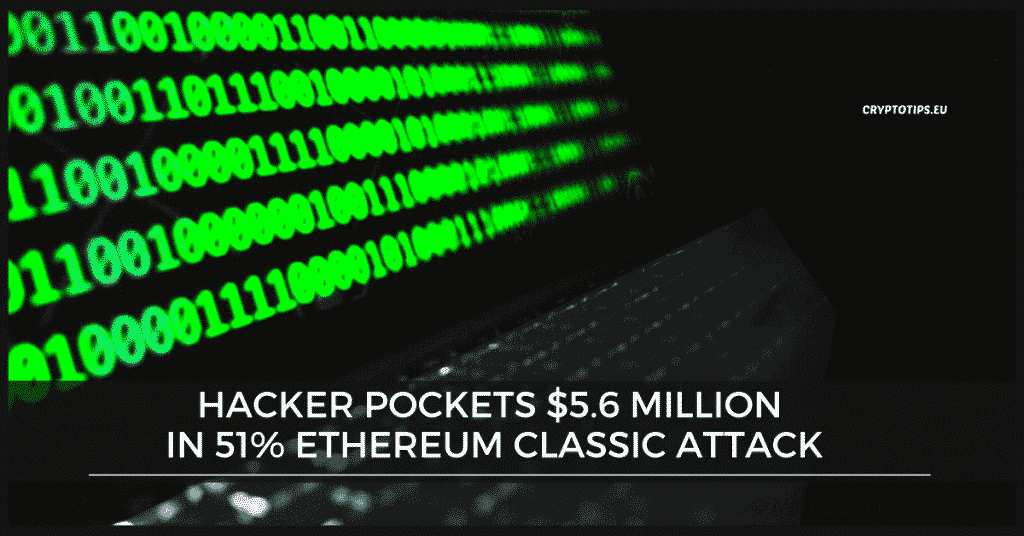 Hacker pockets $5.6 million in 51% Ethereum Classic attack