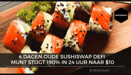 4 dagen oude SushiSwap DeFi munt stijgt 190% in 24 uur naar $10