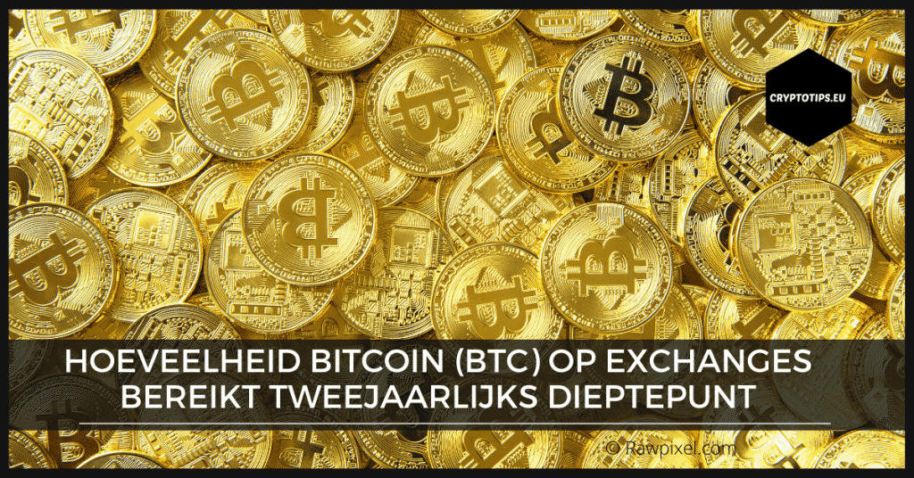 Hoeveelheid Bitcoin (BTC) op exchanges bereikt tweejaarlijks dieptepunt