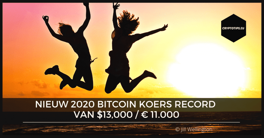 Nieuw 2020 Bitcoin koers record van $13,000 / € 11.000