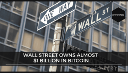 Wall Street Owns Almost $1 Billion In Bitcoin