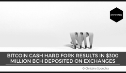 Bitcoin Cash hard fork results in $300 million BCH deposited on exchanges