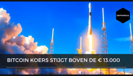 Bitcoin koers stijgt boven de € 13.000