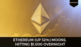 Ethereum (Up 32%) Moons, Hitting $1,000 Overnight