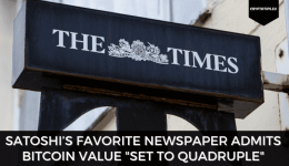 Satoshi’s Favorite Newspaper Admits Bitcoin Value "Set To Quadruple"