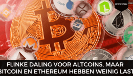 Flinke daling voor altcoins, maar Bitcoin en Ethereum hebben weinig last
