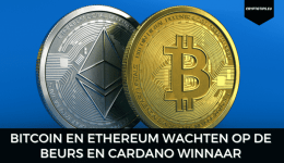 Bitcoin en Ethereum wachten op de beurs en Cardano winnaar