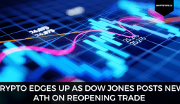 Crypto Edges Up As Dow Jones Posts New ATH On Reopening Trade