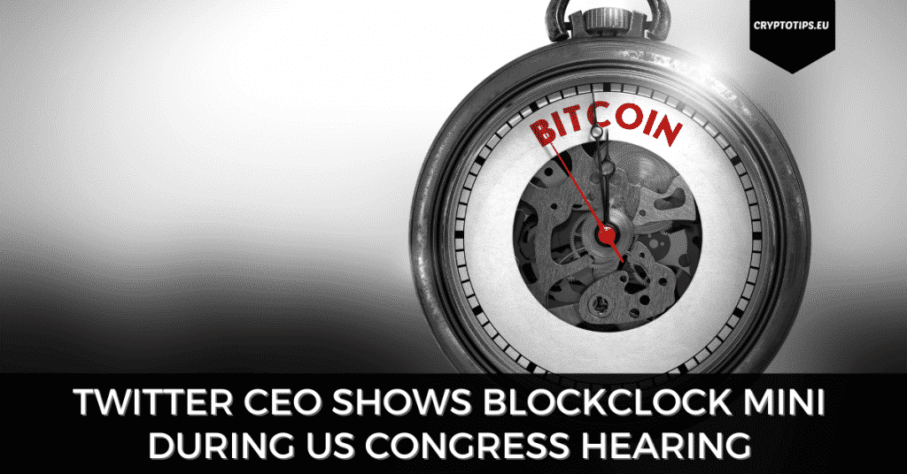 Twitter CEO Shows Blockclock Mini During US Congress Hearing