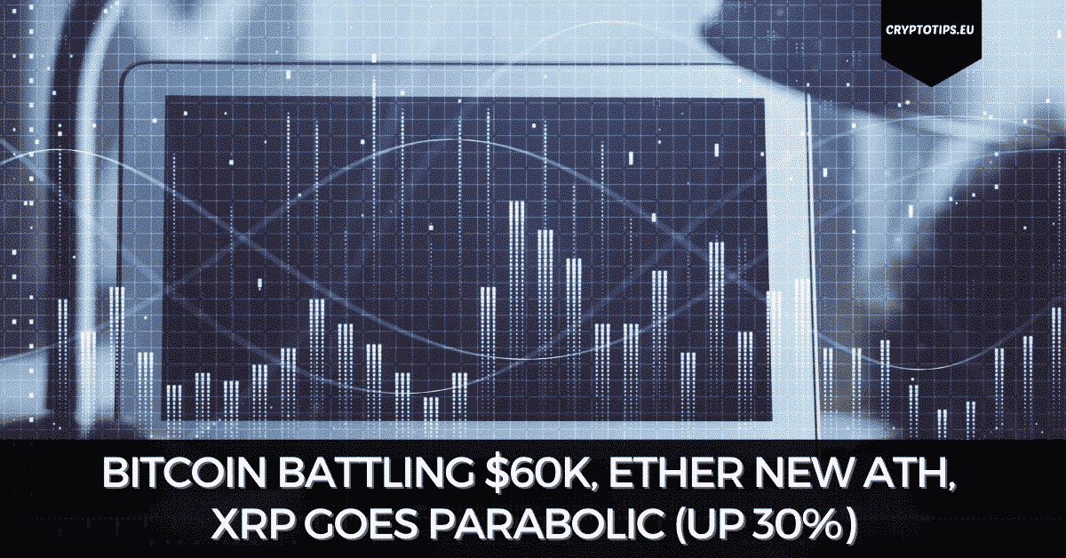 Bitcoin Battling $60k, Ether New ATH, XRP Goes Parabolic (Up 30%)