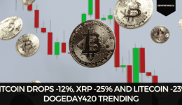 Bitcoin drops -12%, XRP -25% and Litecoin -23%, DogeDay420 Trending