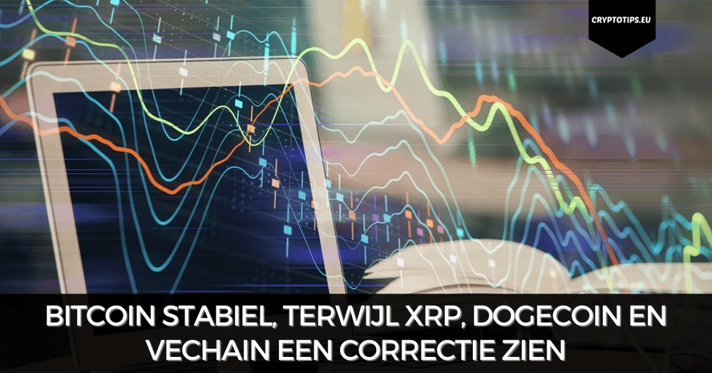Bitcoin stabiel, terwijl XRP, Dogecoin en VeChain een correctie zien