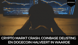 Crypto markt crash, Coinbase delisting en Dogecoin halveert in waarde