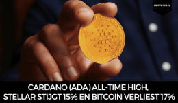 Cardano (ADA) all-time high, Stellar stijgt 15% en Bitcoin verliest 17%
