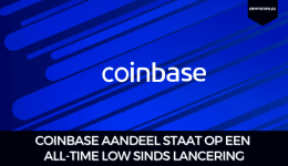 Coinbase aandeel staat op een all-time low sinds lancering