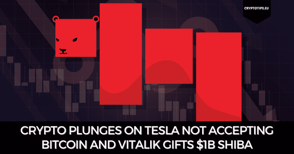 Crypto Plunges On Tesla Not Accepting Bitcoin And Vitalik Gifts $1B Shiba