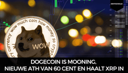 Dogecoin is mooning, nieuwe ATH van 60 cent en haalt XRP in