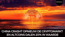 China crasht opnieuw de cryptomarkt en altcoins dalen 20% in waarde