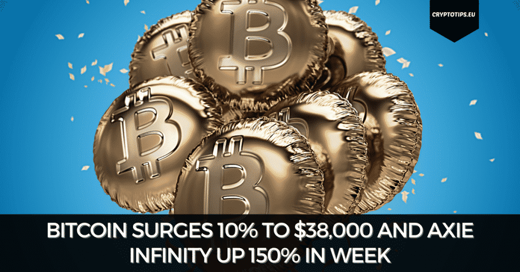 Bitcoin Surges 10% To $38,000 And Axie Infinity Up 150% In Week