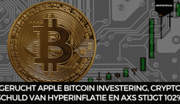 Gerucht Apple Bitcoin investering, crypto krijgt schuld van hyperinflatie en Axie Infinity stijgt 102%