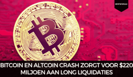 Bitcoin en altcoin crash zorgt voor $220 miljoen aan long liquidaties
