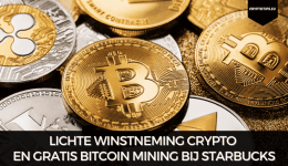 Lichte winstneming crypto en gratis Bitcoin mining bij Starbucks