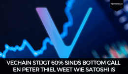 VeChain stijgt 60% sinds bottom call en Peter Thiel weet wie Satoshi is