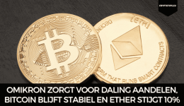 Omikron zorgt voor daling aandelen, Bitcoin blijft stabiel en Ether stijgt 10%