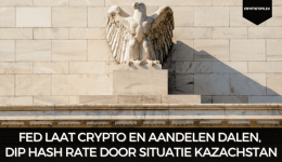 FED laat crypto en aandelen dalen, dip hash rate door situatie Kazachstan