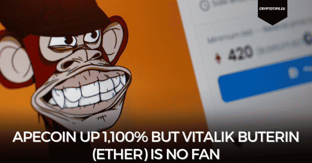 ApeCoin Up 1,100% But Vitalik Buterin (Ether) Is No Fan