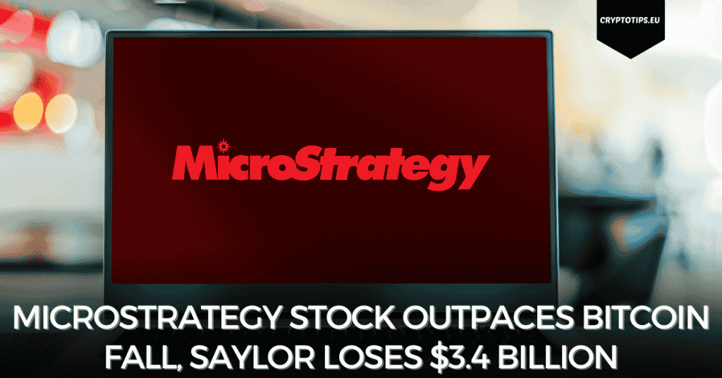 MicroStrategy Stock Outpaces Bitcoin Fall, Saylor Loses $3.4 Billion