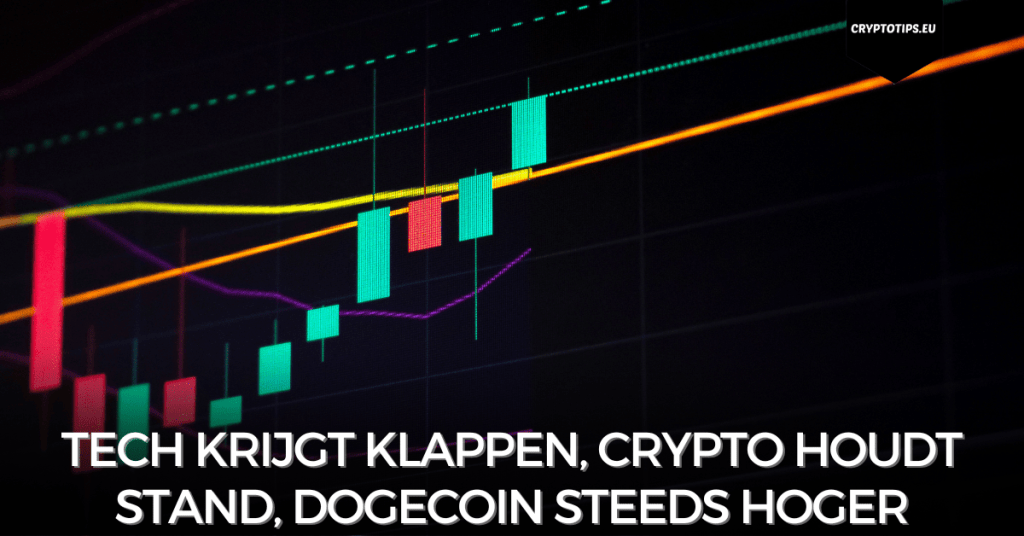 Tech krijgt klappen, crypto houdt stand, Dogecoin steeds hoger