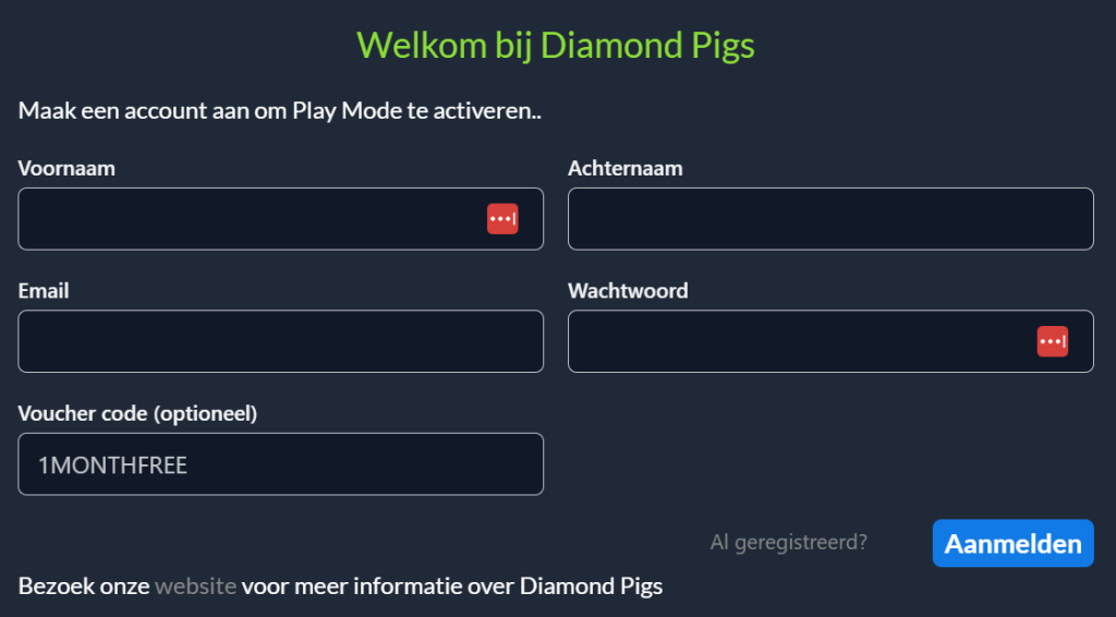 Diamond Pigs Voucher Code First month free in 2024
