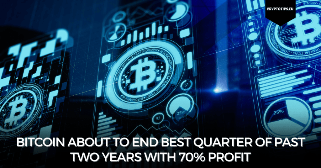 Bitcoin about to end best quarter of past two years with 70% profit