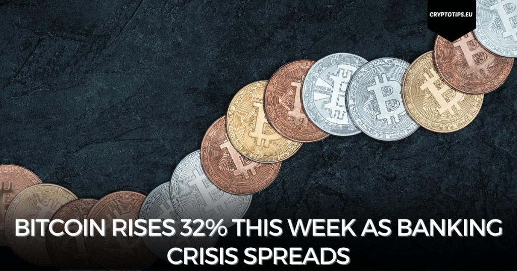 Bitcoin rises 32% this week as banking crisis spreads