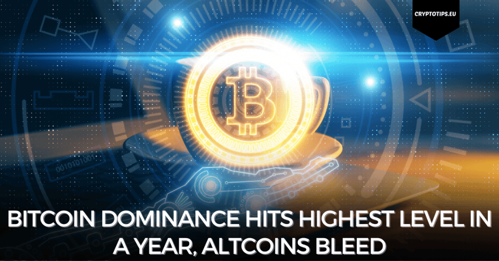 Bitcoin Dominance Hits Highest Level in a Year, Altcoins Bleed