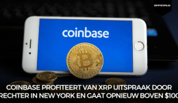 Coinbase profiteert van XRP uitspraak door rechter in New York en gaat opnieuw boven $100