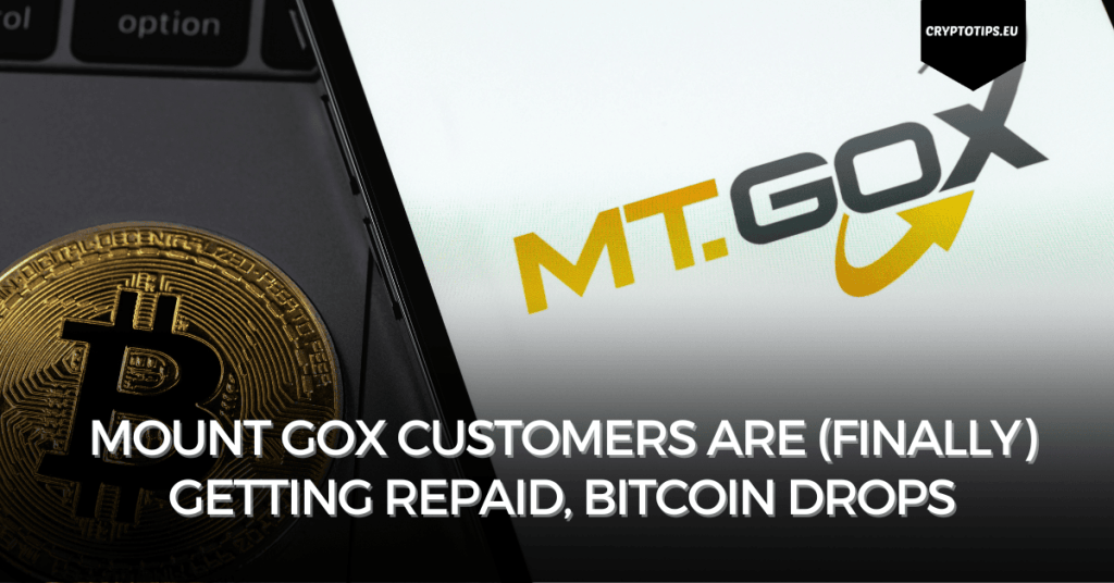 Mount Gox customers are (finally) getting repaid, Bitcoin drops